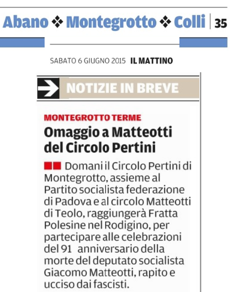 giacomo matteotti 91 anniversario